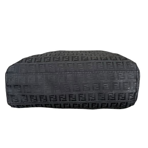 Fendi Women’s Vintage 2005 Zucchino FF Top Handle Canvas Black Silver Tote Purse - Picture 9 of 13